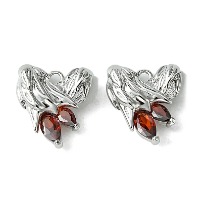 Brass Heart Charms KK-D092-02P-02-1