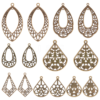 70Pcs 7 Styles Brass Pendants KK-PH0013-45-1