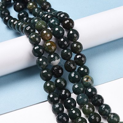 Natural Moss Agate Beads Strands G-E571-21C-1