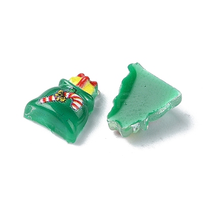 Green Christmas Series Resin Cabochons CRES-Q006-02D-1
