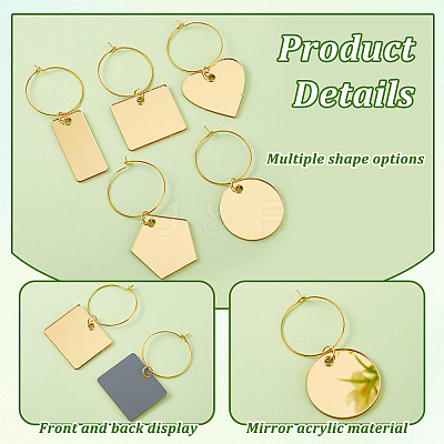 Acrylic Wine Glass Charms AJEW-GA00009-1