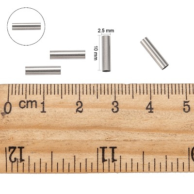 Tarnish Resistant 304 Stainless Steel Tube Beads STAS-G071-32P-1