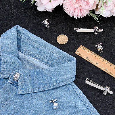 Alloy Cufflinks & Tie Clips Sets AJEW-WH0886-09A-1