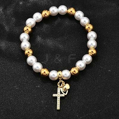Brass Stretch Bracelets BJEW-C098-07A-1