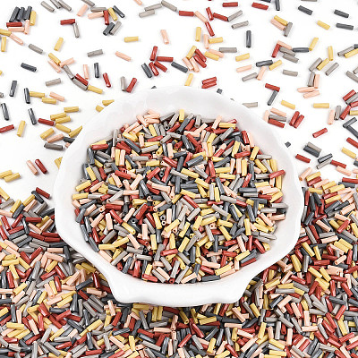 Baking Paint Glass Twist Bugle Beads SEED-N007-24B-1