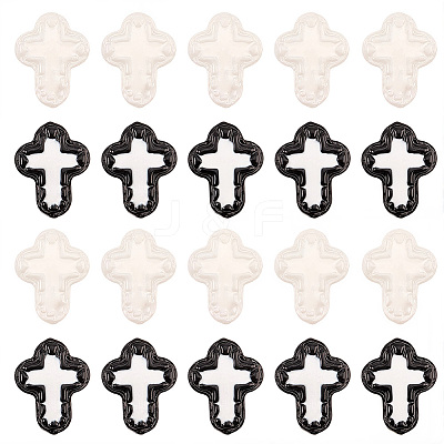 20Pcs 2 Colors Glass Beads Enamel Beads BLOW-SC0001-02-1