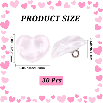 30Pcs 1-Hole Resin Shank Buttons BUTT-CY0001-25A-1