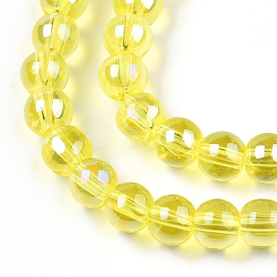 Electroplate Transparent Glass Beads Strands GLAA-T032-T4mm-AB12-1