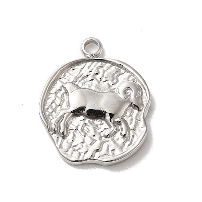 304 Stainless Steel Pendants STAS-B074-08P-03-1