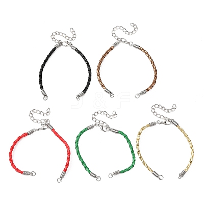 30Pcs Braided PU Leather Cord Bracelet Making MAK-SC0001-30A-1