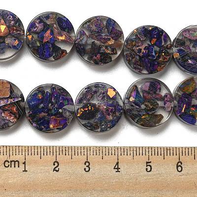 Dyed Natural Imperial Jasper with Resin Beads Strands G-G083-E02-01-1