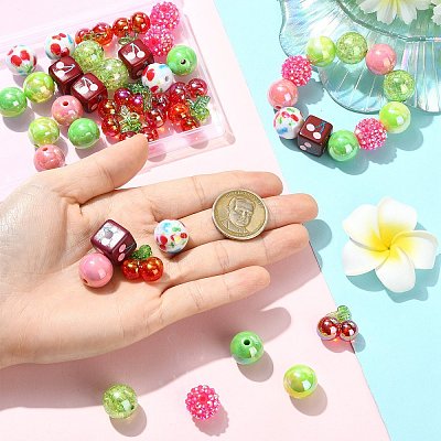 45Pcs 9 Styles Plastic Round Bead & Acrylic Beads Kits MACR-CJ0002-45-1