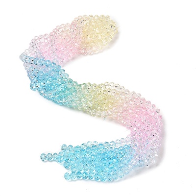 Transparent Painted Glass Beads Strands X1-DGLA-A034-T8mm-A21-1