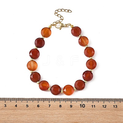 Natural Agate(Dyed & Heated) Round Beaded Bracelets for Women BJEW-JB14153-1
