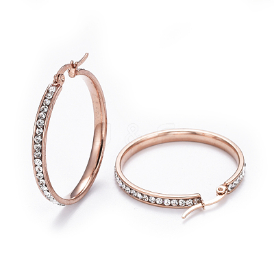 Simple Fashion 304 Stainless Steel Big Hoop Earrings EJEW-K063-3-1
