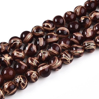 Baking Paint Glass Beads X1-DGLA-N010-10mm-08-1