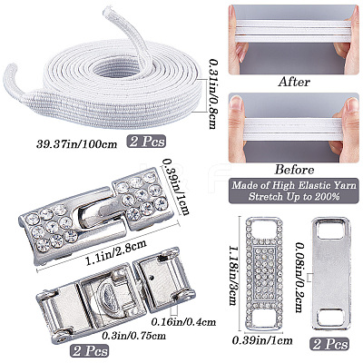 Alloy Rhinestone Shoelace Buckle DIY-GF00074-22-1