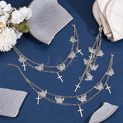 Alloy Shoe Decoration Double Chain AJEW-WH20048-20P-1