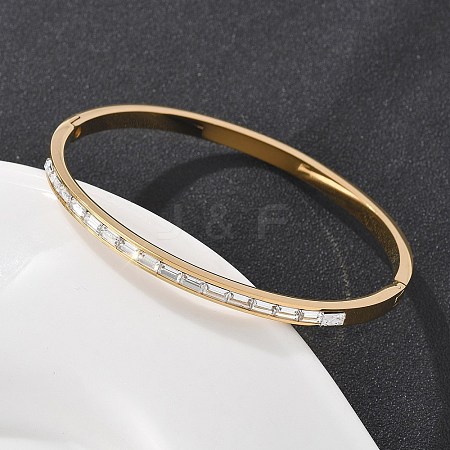 304 Stainless Steel Rhinestone Bangles for Women BJEW-Z092-08G-1