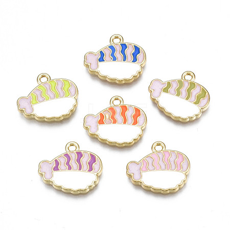 Rack Plating Alloy Enamel Pendants PALLOY-T077-169-1