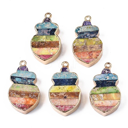 Rainbow Color Natural Imperial Jasper Pendants G-S359-326-1