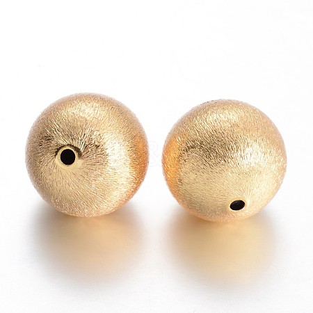 Round Brass Textured Beads KK-E671-02E-1