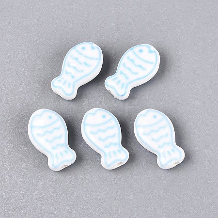 Handmade Porcelain Ceramic Beads PORC-Q005-05D-1