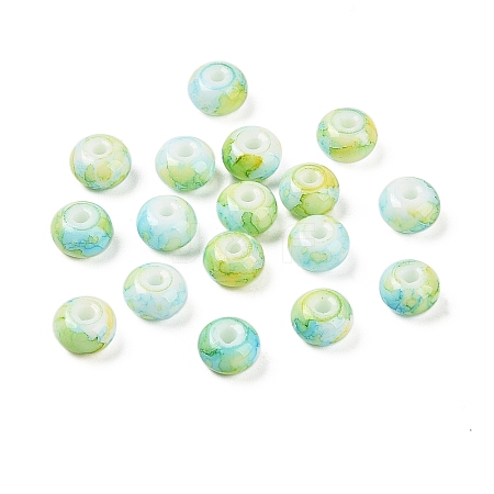 Opaque Spray Painted Glass Beads GLAA-G118-01B-1