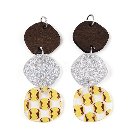 Printed Acrylic Big Pendants OACR-N144-03-1