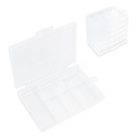 6Pcs Rectangle Polypropylene(PP) Bead Storage Container CON-AN0001-01-1