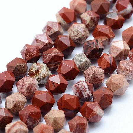 Natural Red Jasper Beads Strands G-F523-12-8mm-1