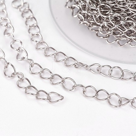 Tarnish Resistant Handmade 304 Stainless Steel Twisted Chain/Curb Chain STAS-P204-02P-1