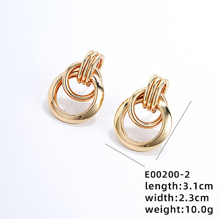 Fashionable Crossed Brass Stud Earrings Hip-hop Personality Trendy Ear Jewelry XX0906-2-1