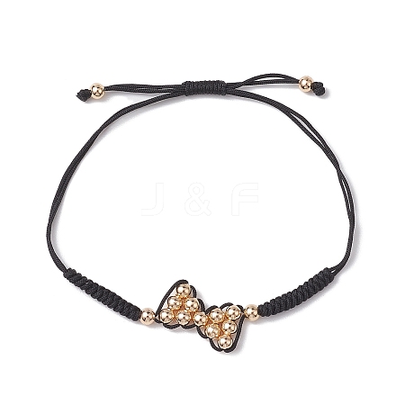 Brass & Nylon Thread Braided Bead Bracelets for Women BJEW-JB10751-02-1