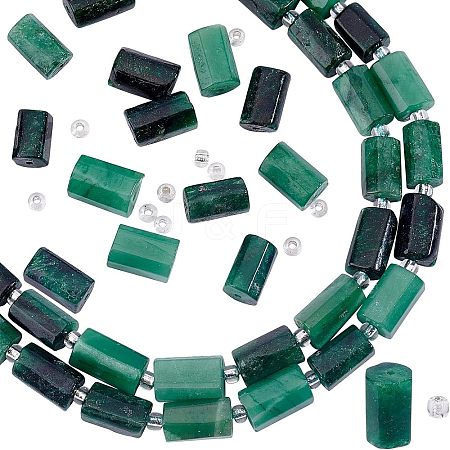 SUPERFINDINGS 2 Strands Natural Fuchsite Beads Strands G-FH0001-63-1