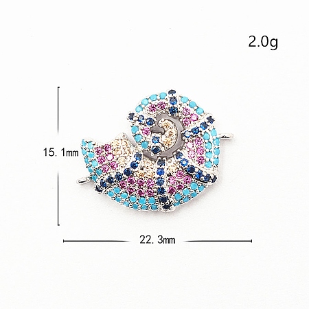 Metal Pave Colorful Cubic Zirconia Connector Charms PW23030755981-1