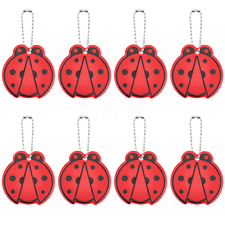 11Pcs PVC Plastic Ladybug Pendant Decorations HJEW-SC0003-22-1