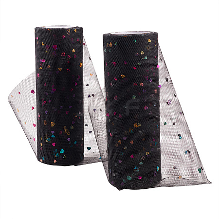 Heart Glitter Sequin Deco Mesh Ribbons OCOR-BC0007-27-1