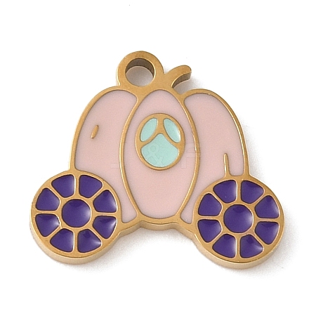 Christmas Themes 304 Stainless Steel Enamel Charms STAS-K312-04H-G-1
