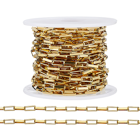 304 Stainless Steel Paperclip Chains CHS-WH0020-005G-1