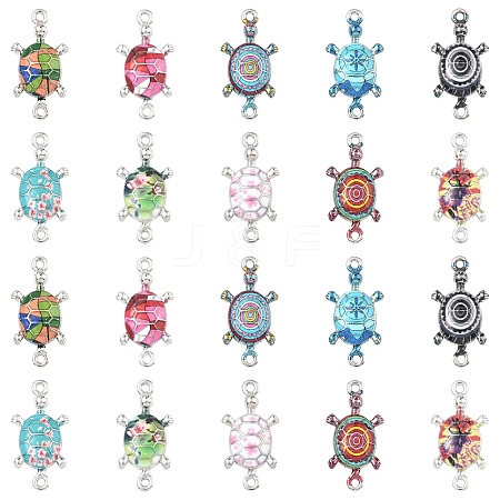 20Pcs 10 Colors Alloy Enamel Connector Charms ENAM-YW0008-59-1