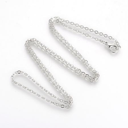 Brass Cable Chains Necklaces X-MAK-R019-P-1