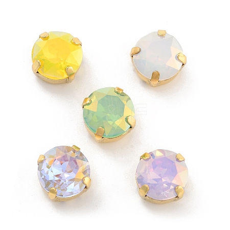 Flat Round Opal Sew On Rhinestones RGLA-G024-10A-G-1