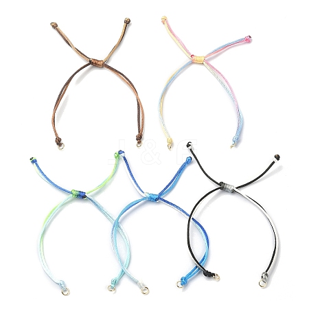 5Pcs 5 Colors Gradient Color Adjustable Braided Nylon Cord Braided Bracelet Making AJEW-JB01163-02-S-1