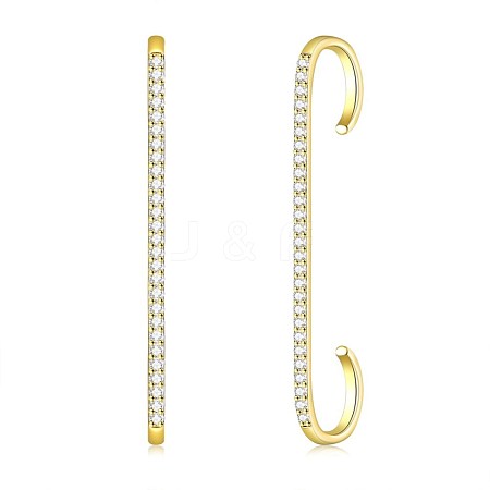 Brass Micro Pave Cubic Zirconia Ear Wrap Crawler Hook Earrings EJEW-BB67129-1