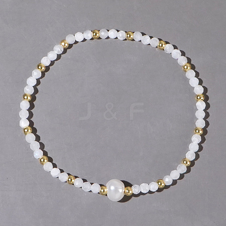 Natural Quartz Crystal Beaded Stretch Bracelets for Women BG9690-1-1