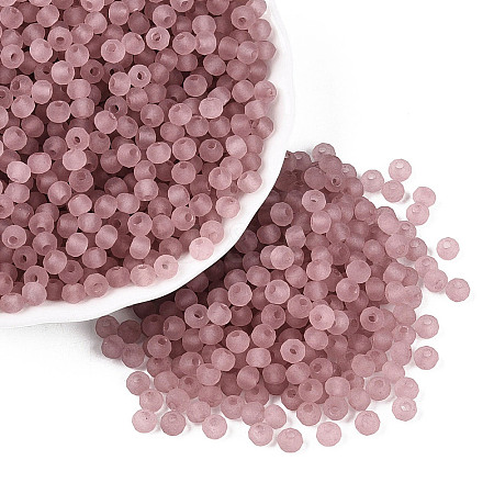 FGB Frosted Transparent Glass Seed Beads SEED-N013-04A-06-1