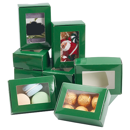 Rectangle Paper Folding Shipping Box with Window CON-WH0099-25B-1