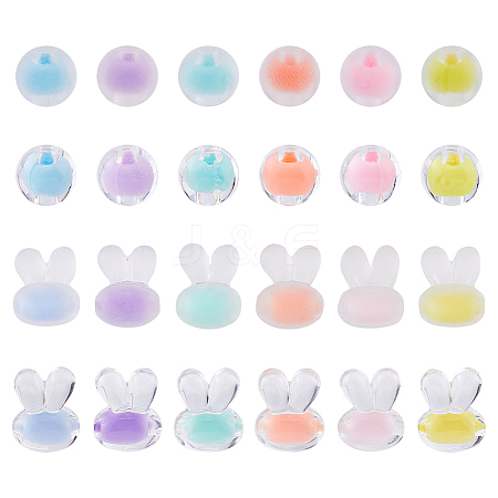 SUPERFINDINGS Transparent Acrylic Beads OACR-FH0001-054-1