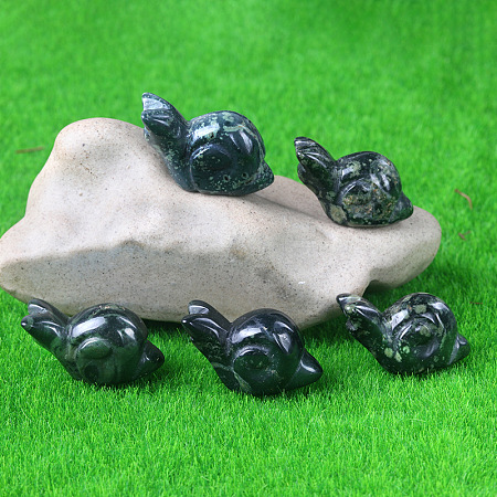 Natural Brecciaterd Jasper Carved Healing Snail Figurines PW-WG23180-16-1
